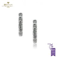 White Gold Brilliant Cut Diamond Earrings - 0.89ct