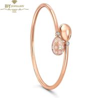 Fabergé Heritage Rose Gold Diamond & Pink Guilloché Enamel Crossover Bracelet