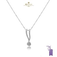 White Gold Brilliant Cut Diamond Sweeping Pendant - 0.54 ct