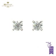 White Gold Round Brilliant Cut Diamond Stud Earrings - 2.00ct