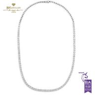 White Gold Brilliant Cut Diamond Tennis Necklace - 8.43 ct