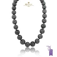 White Gold Tahitian South Sea Pearl & Diamond Necklace - 0.30ct