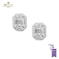 White Gold Mix Cut Diamond Earrings - 1.58 ct