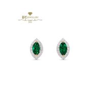 House Of Meraki Myra Studs - Yellow Gold Marquise Cut Emerald & Diamond - 2.28ct