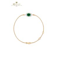 House Of Meraki Evil Eye Bracelet -Yellow Gold Zambian Emeralds and Diamond - 0.91ct