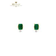 House Of Meraki Kyem Studs - Yellow Gold Emerald & Diamond Earrings - 1.68ct