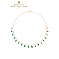 House Of Meraki Yellow Gold Kalie Natural Zambian Emerald Necklace - 5.83ct