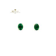 House Of Meraki Allora Studs - Yellow Gold Oval Cut Emerald - 3.78ct