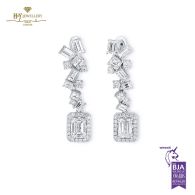 White Gold Mix Cut Diamond Earrings - 5.74ct