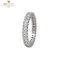 White Gold Emerald Cut Diamond Full Eternity Ring - 2.59ct