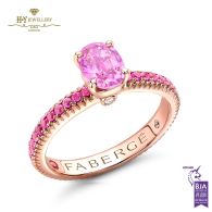 Fabergé Colours of Love Rose Gold Pink Sapphire Fluted Ring with Pink Sapphire Shoulders