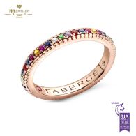 Fabergé Colours of Love Rose Gold Multicolored Gemstones Fluted Eternity Ring