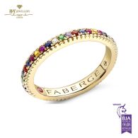 Fabergé Colours of Love Yellow Gold Multicoloured Gemstone Fluted Eternity Ring