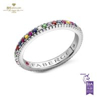 Fabergé Colours of Love White Gold Multicoloured Gemstone Set Fluted Ring