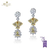 White Gold Mix Cut Fancy & Colorless Diamond Earrings - 2.03ct