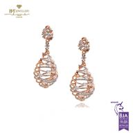 Rose Gold Brilliant Cut Diamond Earrings - 1.53 ct