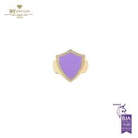 Armour Enamel Pinkie Ring Yellow Gold (Lilac) -0.12ct