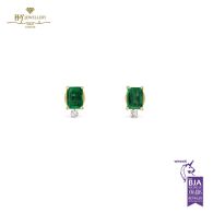 House Of Meraki Kyem Studs - Yellow Gold Emerald & Diamond Earrings - 1.68ct