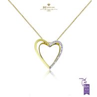 Yellow Gold Brilliant Cut Diamond Heart Gold Shape Pendant - 0.60ct