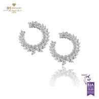 White Gold Mix Cut Diamond Earrings - 7.20ct