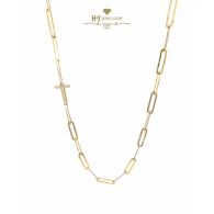 Initial Paper Clip Necklace Yellow Gold - 0.11ct