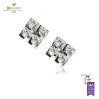 White Gold Brilliant Cut Diamond Earrings - 1.49ct