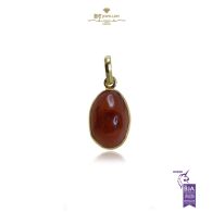 Yellow Gold Cabochon Agate Pendant