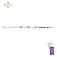 White Gold Brilliant Cut Diamond Flower Bracelet - 0.42ct 