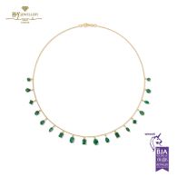 House Of Meraki Yellow Gold Kalie Natural Zambian Emerald Necklace - 5.83ct