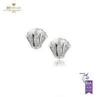 White Gold Brilliant Cut Diamond Earrings - 0.80 ct