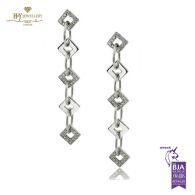 White Gold Brilliant Cut Diamond Drop Earrings - 0.38 ct