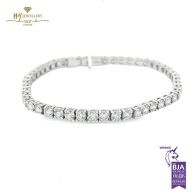 White Gold Brilliant Cut Diamond Tennis Bracelet - 7.37ct