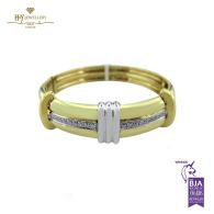 Yellow & White Gold Brilliant Cut Diamond Bangle - 1.02 ct