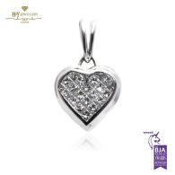 White Gold Brilliant Cut Diamond Heart Shape Pendant - 1.10 ct