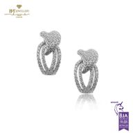 White Gold Brilliant Cut Diamond Sweeping Stud Earrings -1.49ct