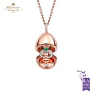 Fabergé Essence Rose Gold Emerald Ring Surprise Locket