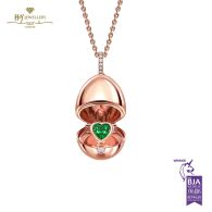 Fabergé Essence Rose Gold Emerald Heart Surprise Locket