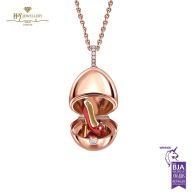 Fabergé Essence Rose Gold Red Lacquer & Ruby Set Shoe Surprise Locket