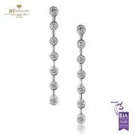 White Gold Classic Round Cut Diamond Drop Earrings - 0.62ct