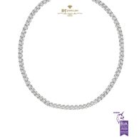 White Gold Brilliant Cut Diamond Tennis Necklace - 10.84ct