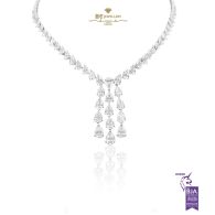 White Gold Pear Cut Diamond Necklace - 38.75ct