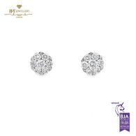 White Gold Brilliant Cut Diamond Earrings - 1.00ct