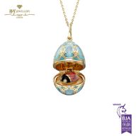 Fabergé Heritage Yellow Gold Diamond & Turquoise Guilloché Enamel Ladybird Surprise Locket