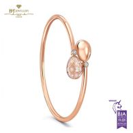 Fabergé Heritage Rose Gold Diamond & Pink Guilloché Enamel Crossover Bracelet