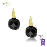 Yellow Gold Onyx Gemstone Earrings