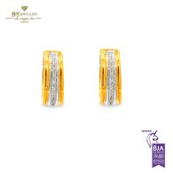 Yellow & White Gold Brilliant Cut Diamond Earrings - 0.18ct