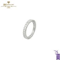 White Gold Baguette Cut Diamond Full Eternity Ring - 2.19ct