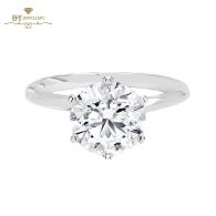 White Gold Round Cut Diamond Classic Solitaire  Ring - 1.04ct