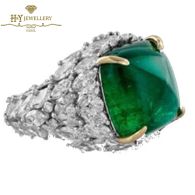 House Of Meraki The Amelia Ring - Zambian Emerald & Diamond - 24.84 ct