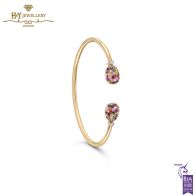 Fabergé Emotion Yellow Gold Multicoloured Gemstone Open Bracelet